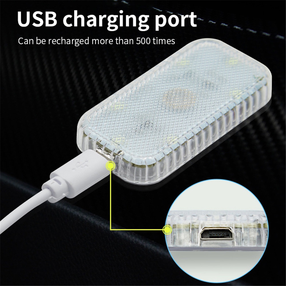 Đèn LED Cảm Ứng Không Dây Gắn Trần Xe Hơi Sạc USB Tiện Dụng