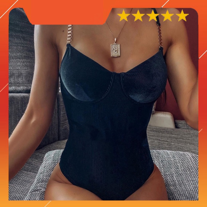 Đồ bơi vải nhung kẻ ôm dáng hở lưng thời trang quyến rũ dành cho nữ MODOU - SIÊU HOT