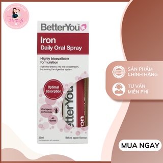 Bổ Sung Sắt Dạng Xịt Better You Iron Daily Oral Spray Thẩm Thấu Nhanh Dễ Hấp Thụ 25ml