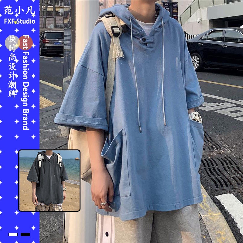 Áo hoodie tay ngắn thời trang mùa hè cho nam