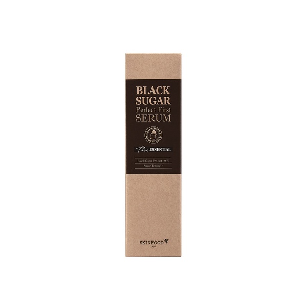 Toner tẩy tế bào chết SKINFOOD Black Sugar Mild Exfoliate Toner 120ml có pad cotton nuôi dưỡng cấp ẩm da mịn màng
