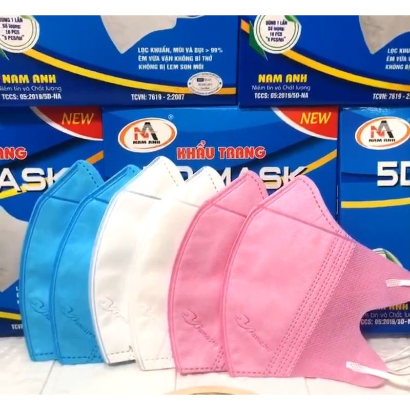 Hộp khẩu trang 5D Mask NAM ANH 3 lớp 10 cái / hộp
