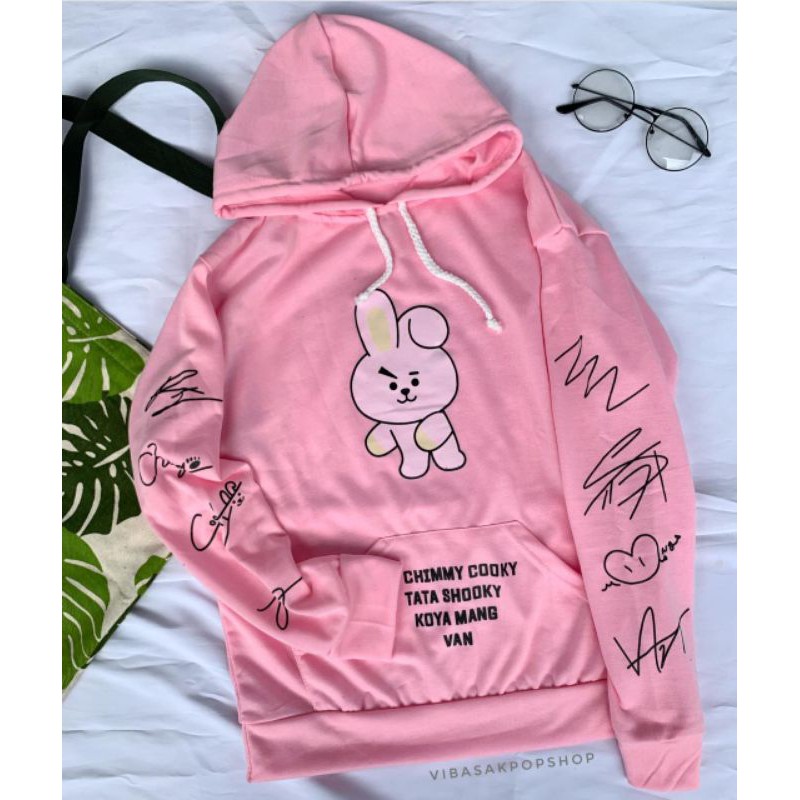 Áo Hoodie Tay Dài In Hình Bt21 Bts Cooky Tata