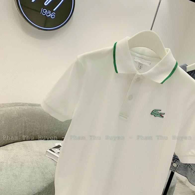 HÀNG MỚI  - ÁO POLO NỮ CÁ SẤU XANH NỀN TRẮNG