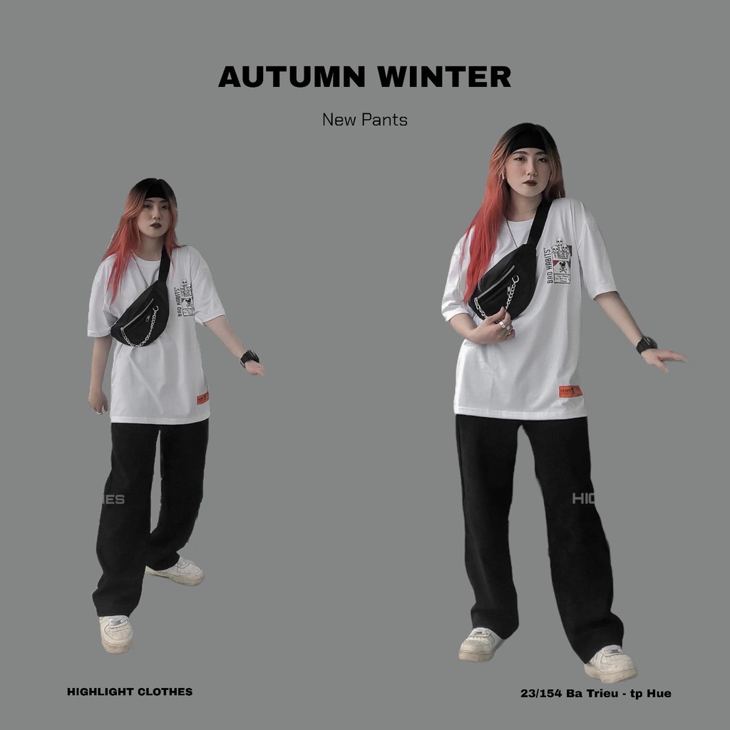 QUẦN SUÔNG VẢI NHUNG GÂN CÓ GÀI LƯNG FORM RỘNG UNISEX