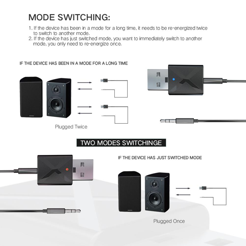 Thiết bị truyền nhận tín hiệu Bluetooth 5.0 2 trong 1 cho xe hơi