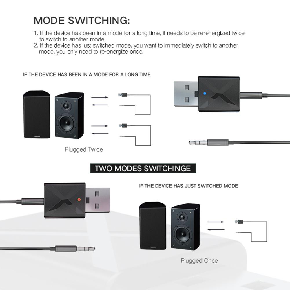 [COD]✈Giao diện USB Bluetooth 5.0 nhận máy phát 2 trong 1 cho xe hơi và TV ter