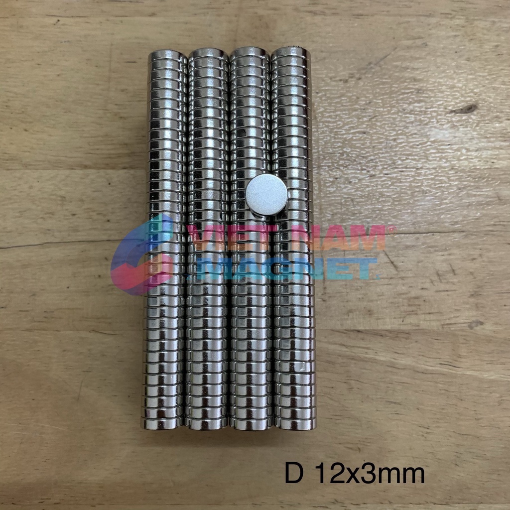 Nam châm đất hiếm 12x3mm lực từ N35