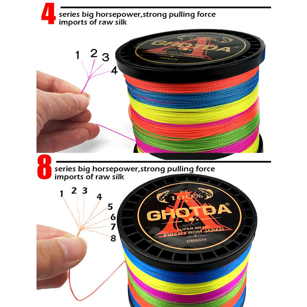 Gohotda Cuộn Dây Câu Cá 8 / 4 Sợi pe Bện Chất Lượng Cao