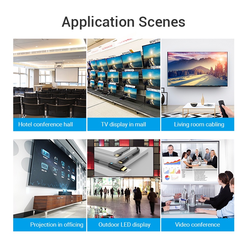 Cáp Vention HDMI 2.0 4K 60Hz 18Gbps dùng trong kỹ thuật