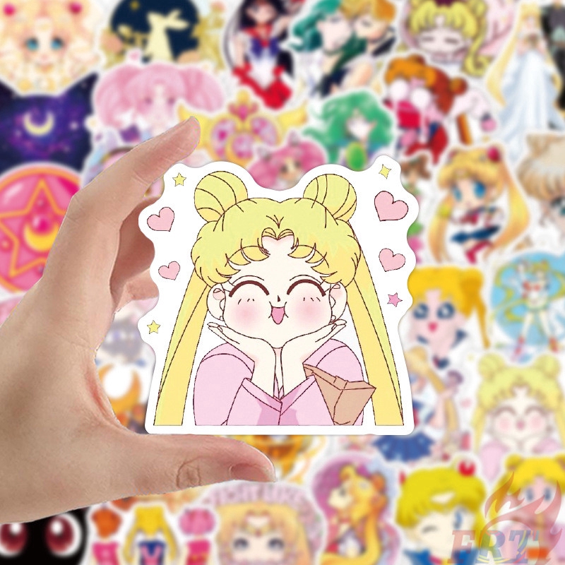 Set 100 nhãn dán anime Sailor Moon series B DIY hành lý laptop ván trượt thời trang