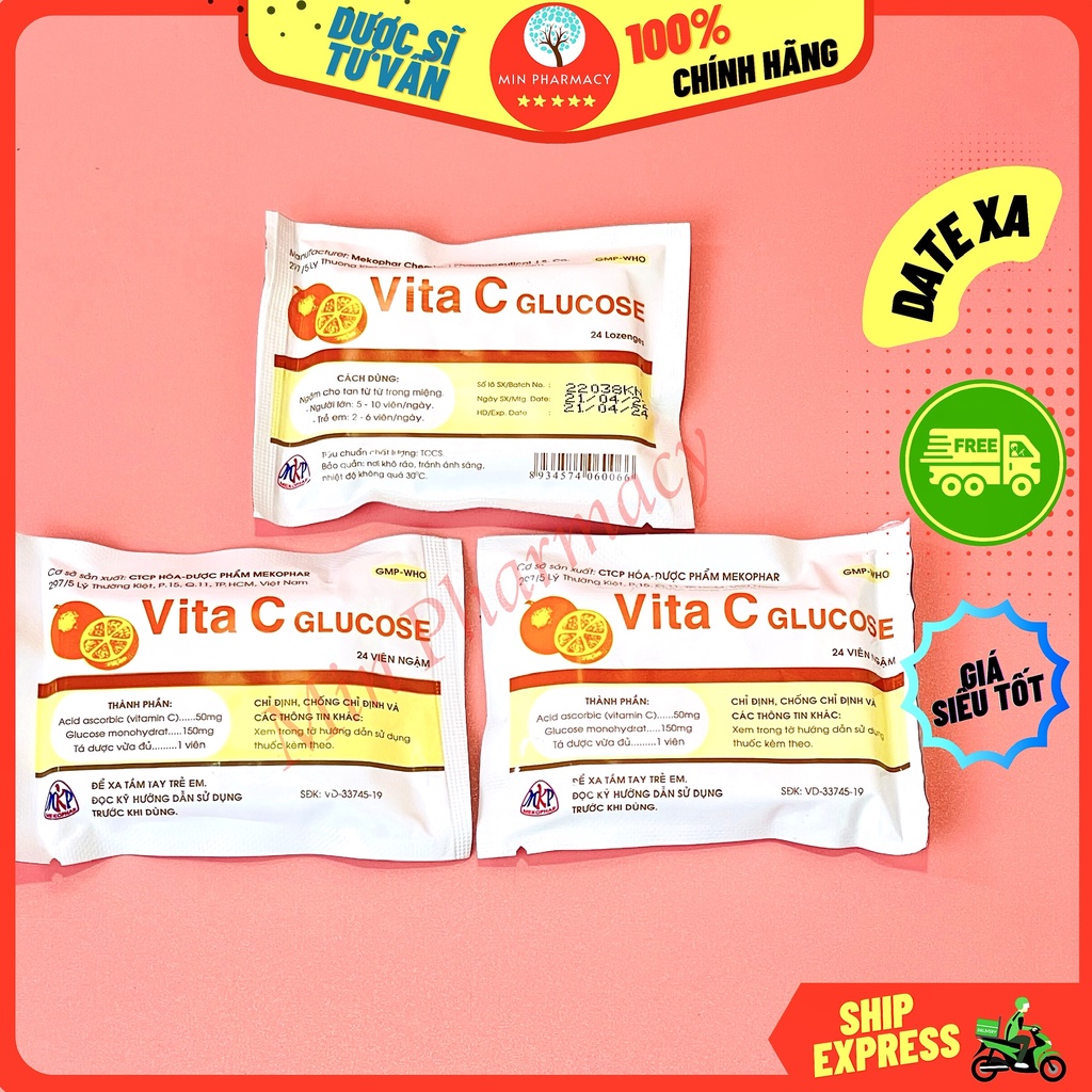 Viên Ngậm Vita C Glucose Mekophar Bổ Sung Vitamin C cho bé