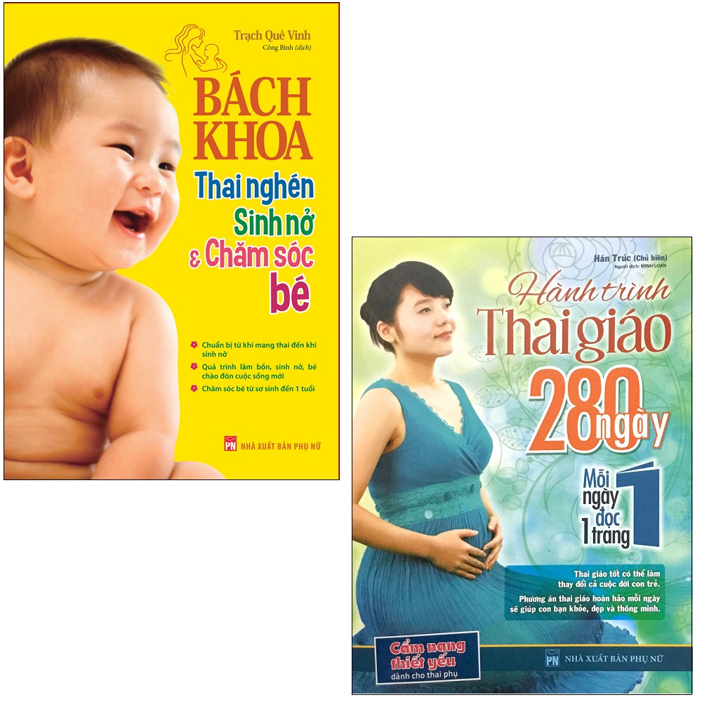 Sách - Combo: Bách Khoa Thai Nghén, Sinh Nở Và Chăm Sóc Bé + Hành Trình Thai Giáo 280 Ngày