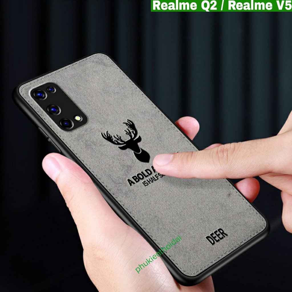 Ốp lưng Realme Q2 / V5 FREESHIP Từ 50k chống sốc vân vải hươu nai cao cấp