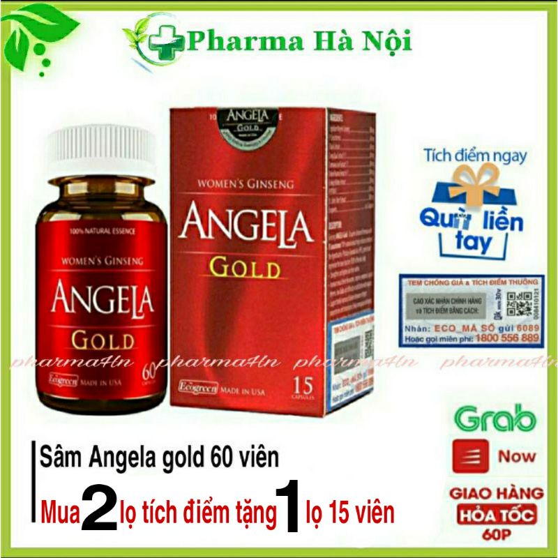 Sâm ANGELA Gold lọ 60 viên 🔥Cam kết chính hãng USA🔥 Tăng cường sinh lý nữ - Da hết khô sạm nám