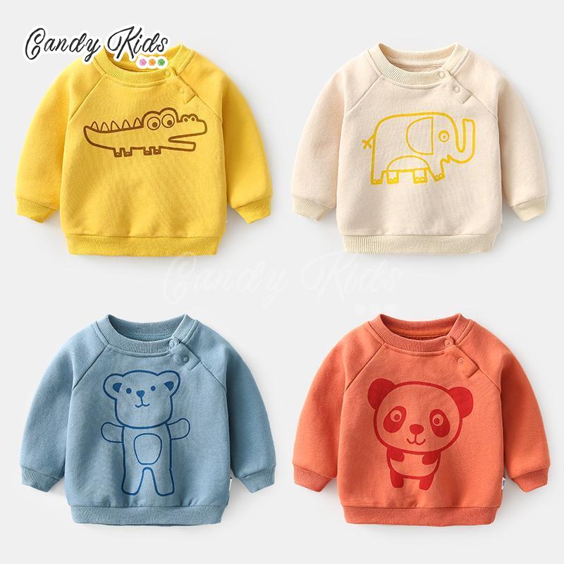 NEW Áo Khoác Sweater Tay Dài Vải Cotton Thiết Kế Xinh Xắn Cho Bé Từ 0-3 Tuổi