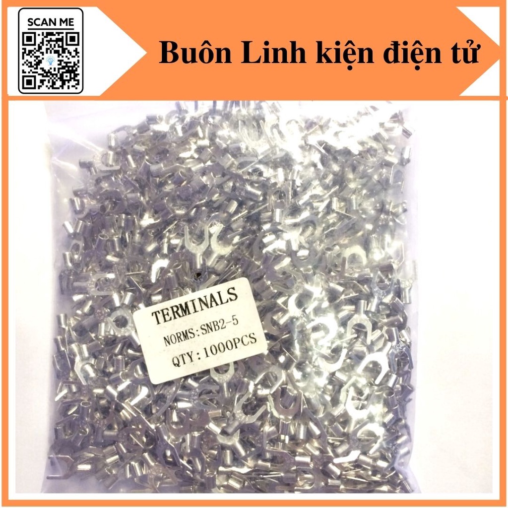 Đầu cos chữ Y trần 2-5, cốt chỉa 2-5 bấm nối dây điện 1.5mm - 2.5mm