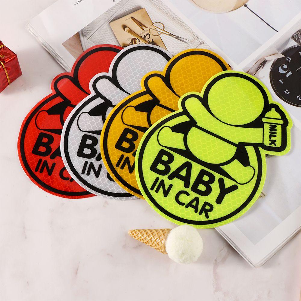 Đề Can Vinyl In Chữ &quot;Baby In Car&quot; Phản Quang Cá Tính Dán Trang Trí Xe Hơi