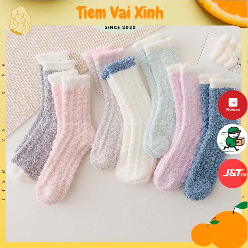 Tất Vớ Lông Cừu Cao Cổ [FREESHIP]Tất Nữ Hàn Quốc - [Tiệm Vải Xinh]