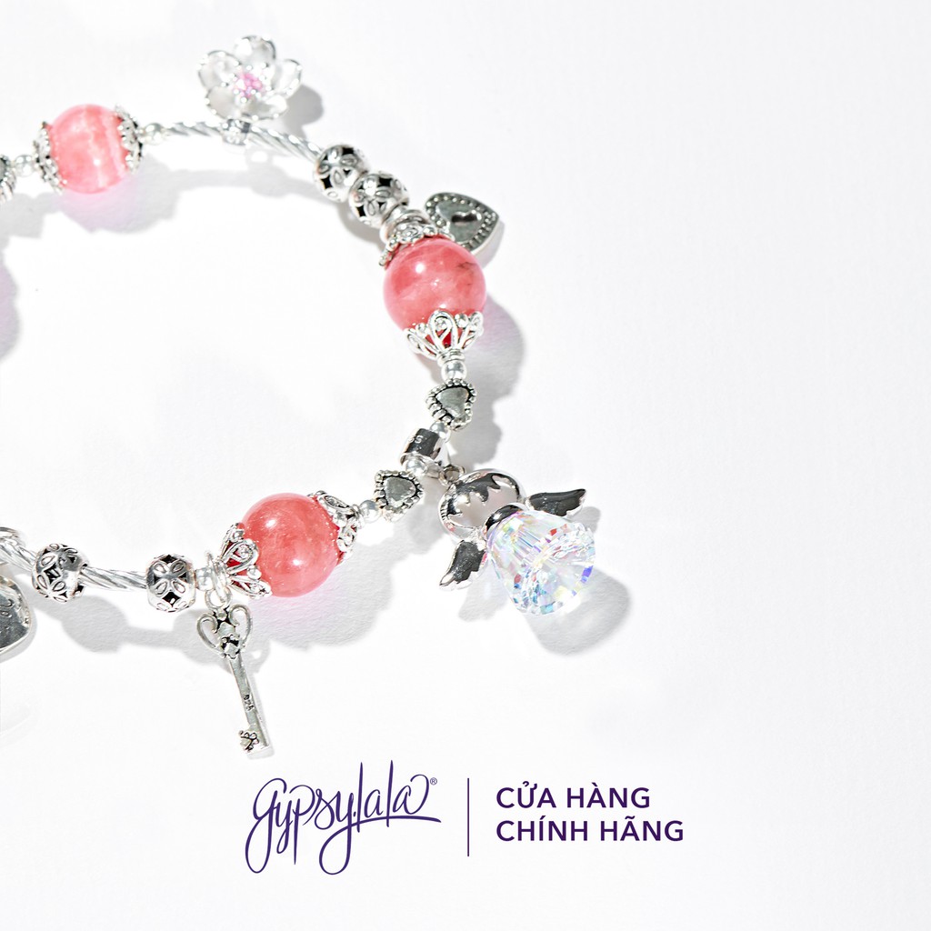 Vòng Tay Charm Thiên Thần Đá Đào Hoa Thiên Nhiên Tình Duyên SP003075 Gypsy.lala