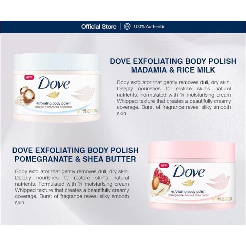 Tẩy da chết toàn thân Dove Exfoliating Body Polish