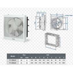 Quạt hút gắn tường PANASONIC FV-20AU9/ FV-25AU9/ FV-30AU9 (1 chiều-Không màn che)