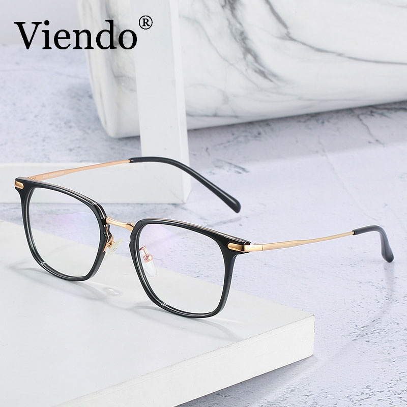 Gọng mắt kính cận VIENDO gọng vuông đổi màu chống ánh sáng xanh chống tia uv hàn quốc thời trang cho nam và nữ(có thể cắt cận thị ống kính)