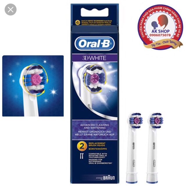 Đầu bàn chải điện Oral-b 3D White (Prowhite) hàng chính hãng made in Germany