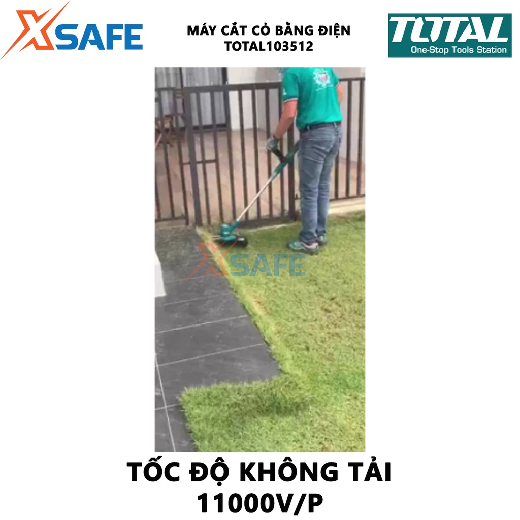 Máy cắt cỏ dùng điện TOTAL TG103512 Máy cắt tỉa cầm tay công suất 350W, đường kính cắt 250mm, cần trục gập mở - [XSAFE]