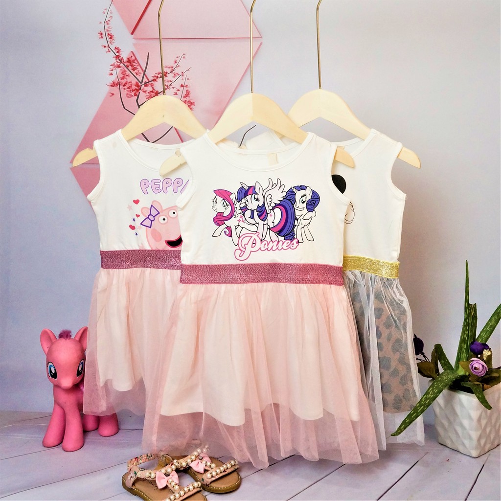 Váy bé gái sát nách cotton in hoạt hình Pony Minnie-HM306