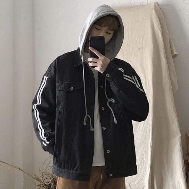 Áo khoác jean nam thêu đen ( M - L -  XL ) siêu cấp . | BigBuy360 - bigbuy360.vn