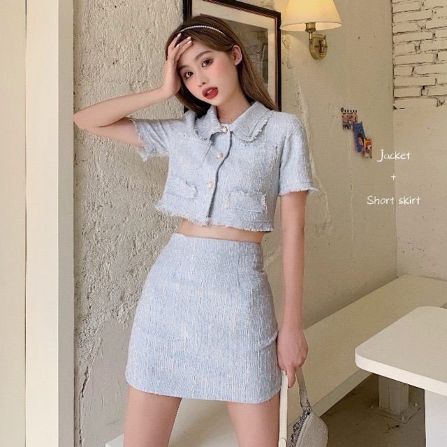 Set áo váy dạ Ulzzang