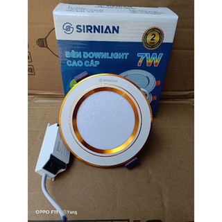 Đèn Led Panel Downlight âm trần 7w 3 chế độ màu tản nhiệt thân nhôm cao cấp viền vàng phi 90