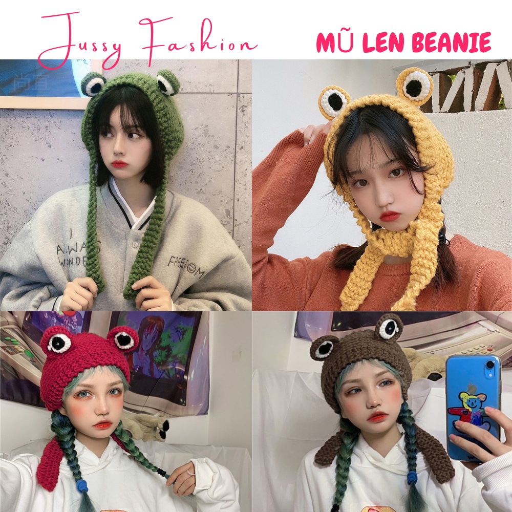 Mũ Len Con Ếch Xanh Dễ Thương Hot Trend Jussy Fashion Kiểu Nón Len Ếch Xanh Ngộ Nghĩnh Nhiều Màu Mới Thời Trang Thu Đông