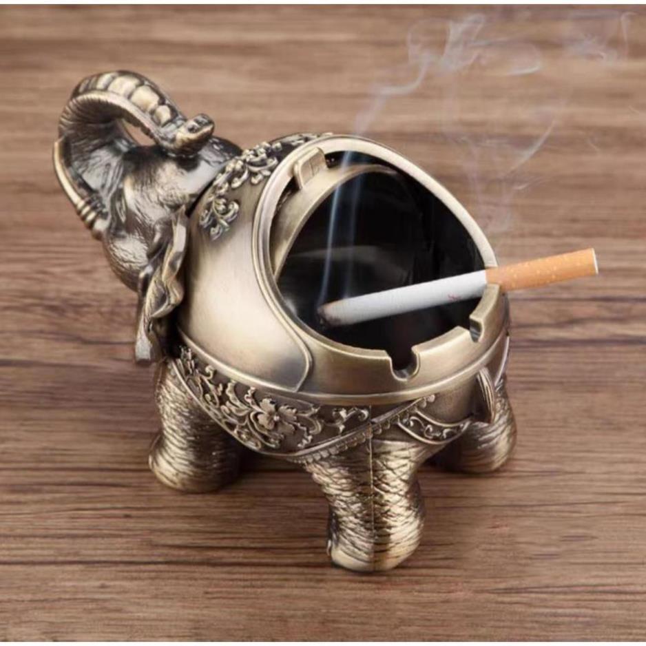 Gạt tàn thuốc con voiFREESHIPGạt tàn thuốc có nắp hình con voi giả cổ sang trọng