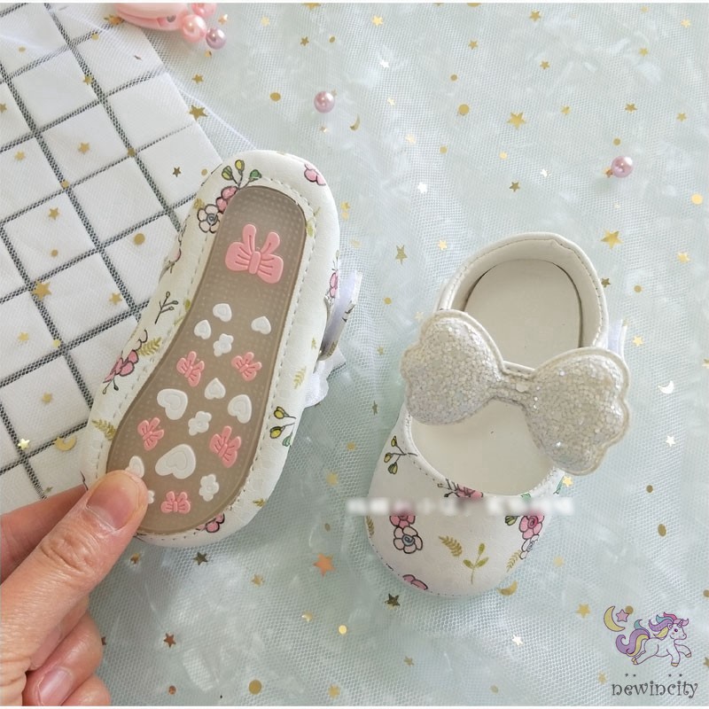 Giày Búp Bê Phối Nơ Xinh Xắn Cho Bé Gái Tập Đi