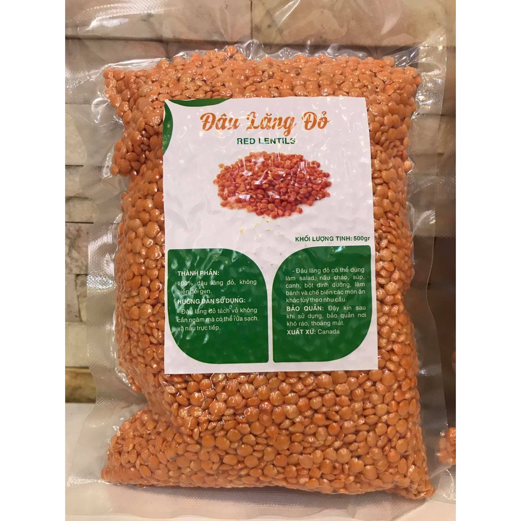 500 GRAM ĐẬU LĂNG ĐỎ ĐÃ TÁCH VỎ (nhập khẩu Argentina)