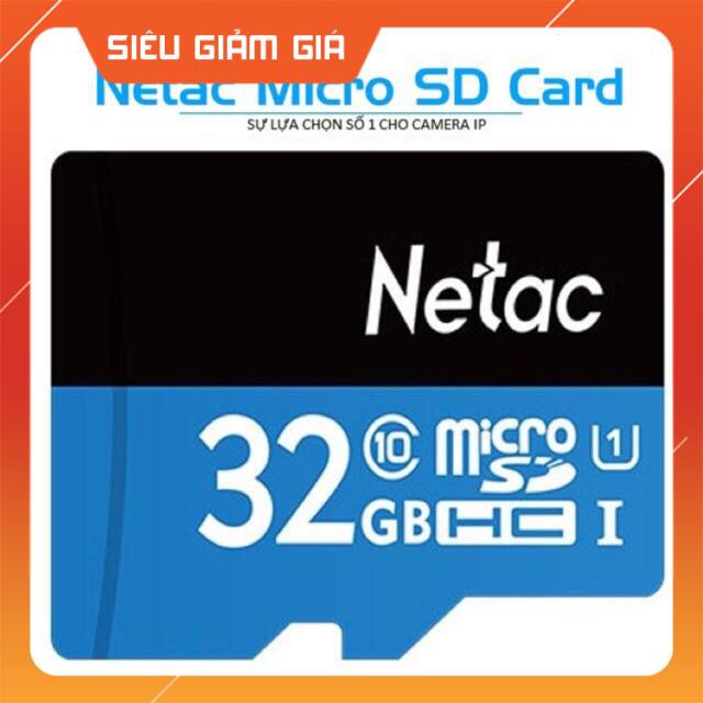 [Nhập ELCAPK -10%][NHẬP Thẻ nhớ SD micro NETAC 32GB Class 10 - Bảo hành 5 năm
