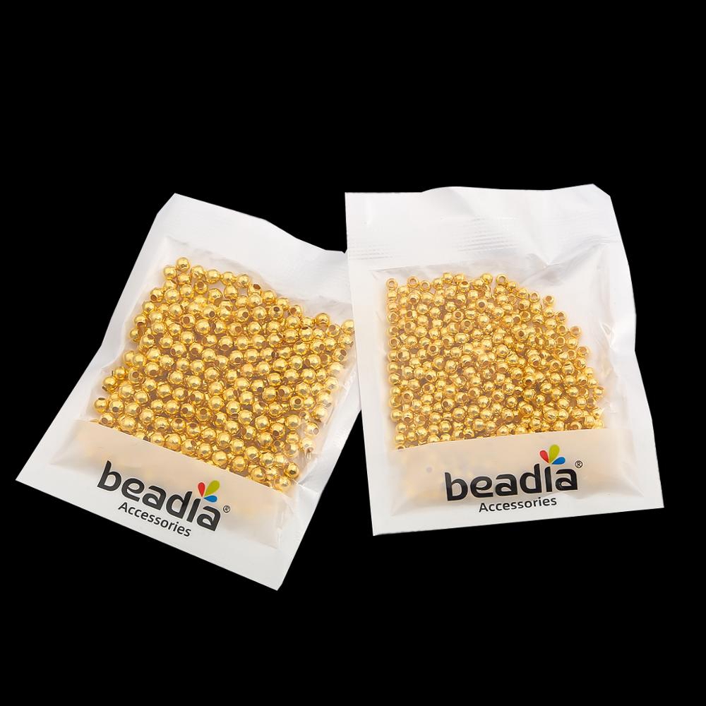 Hạt kim loại tròn đầu bóng dùng làm đồ trang sức phụ kiện 2.4mm-6.0mm