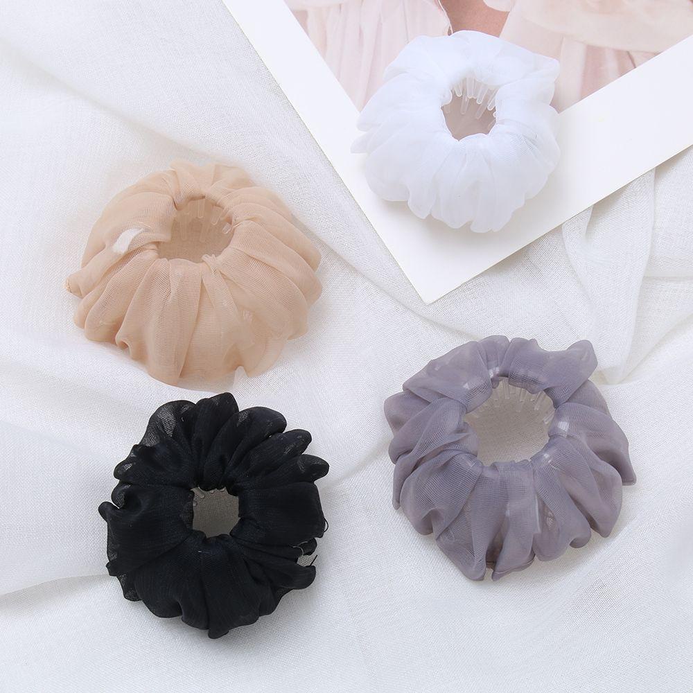 Euca Dây Buộc Tóc Đuôi Ngựa Bằng Lụa Chiffon Có Khóa Cài Đuôi Ngựa Cho Nữ