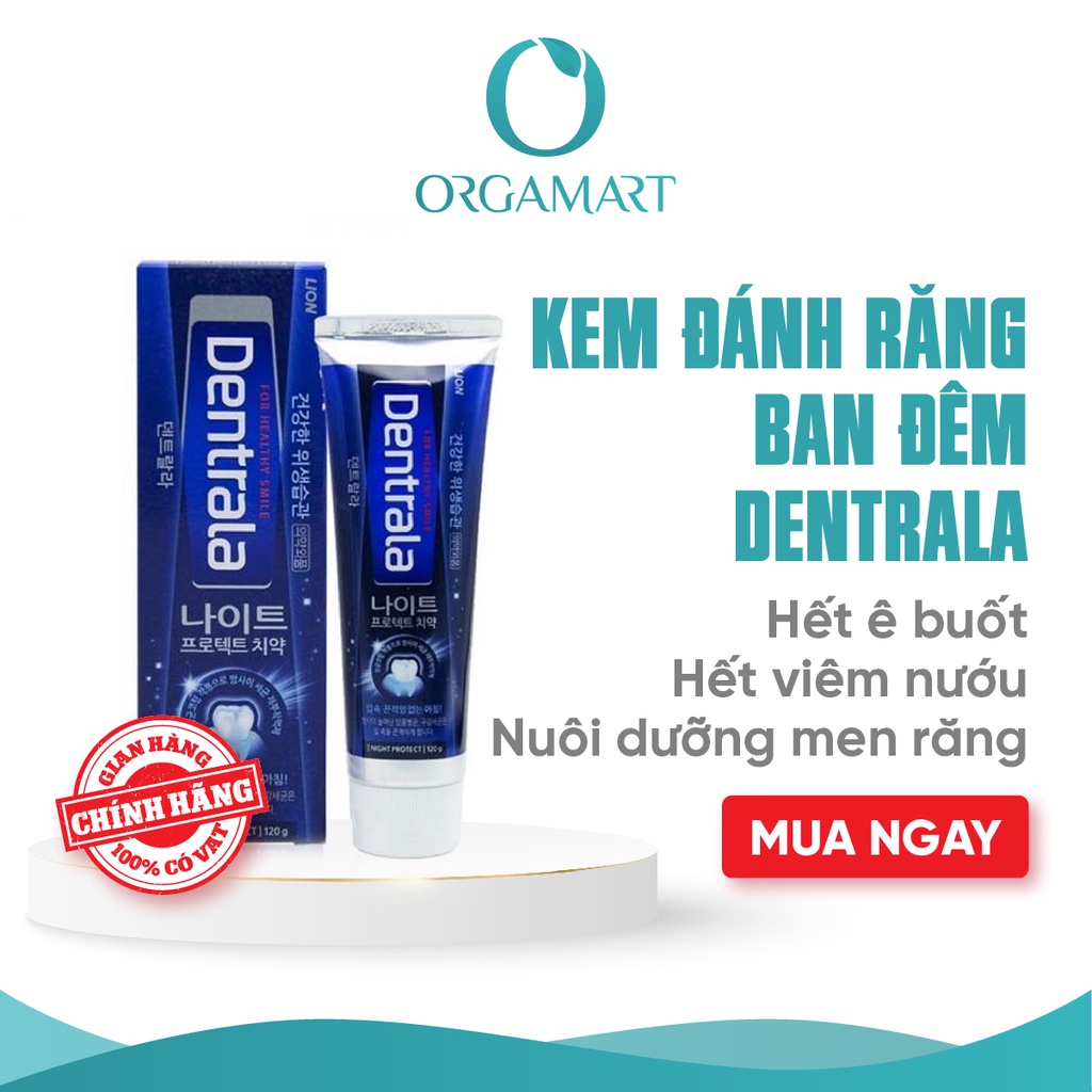 Kem Đánh Răng Ban Đêm Dentrala Bạc Hà Ngừa Sâu Răng Hàn Quốc_Vệ Sinh Răng Miệng Diệt Khuẩn 99% 120g