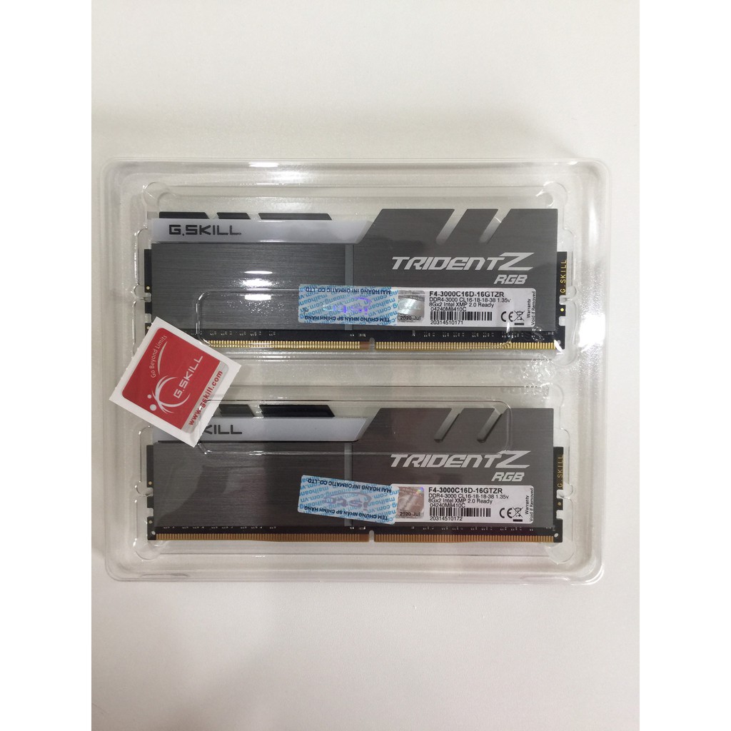 RAM Gskill TridentZ RGB DDR4 16Gb (2x8Gb) Bus 3000 - Chính hãng