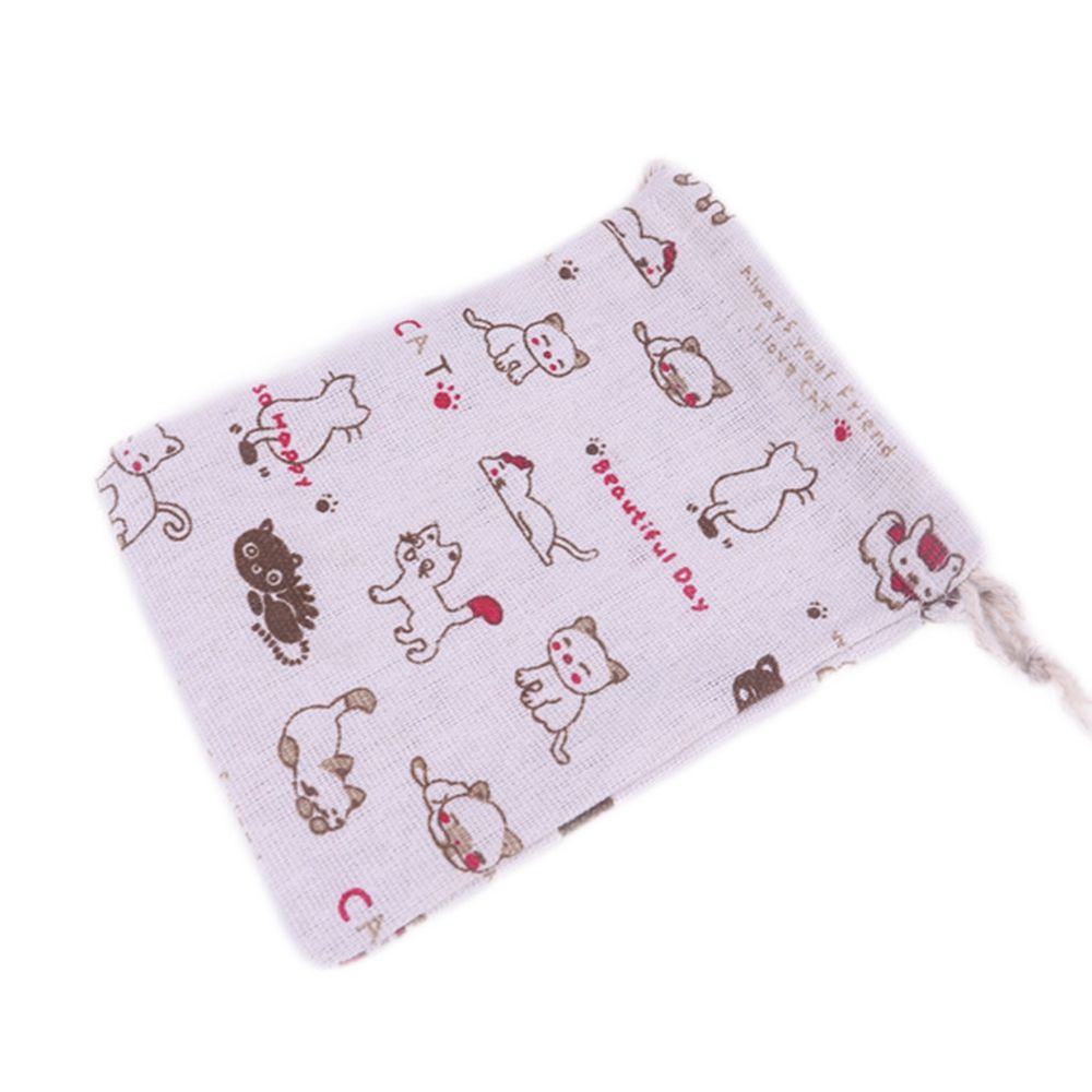 MOCHO Cartoon Storage Bag Fabric Travel Organizer Drawstring Bag Cute Sundries Organizer Animal Print Home  Organization Gift Bags Makeup Case Storage  Pouch