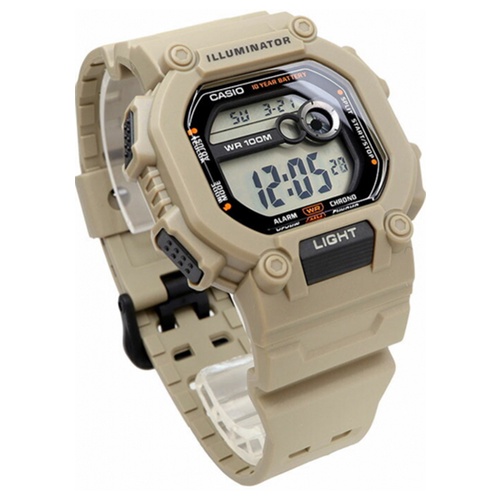 Đồng Hồ Casio Nam W-737HX-5AVDF Dây Nhựa | Mặt Vuông Điện Tử | Pin 10 Năm | Chống Nước WR100M