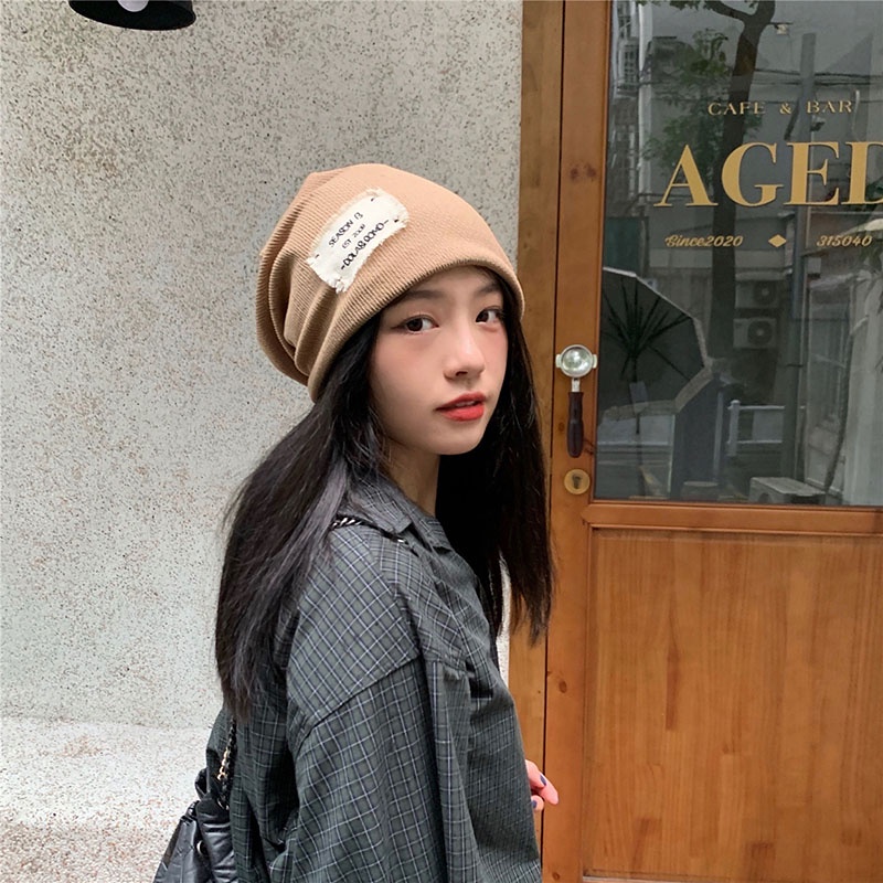 Mũ trùm đầu dệt kim phong cách Nhật Bản xinh xắn thời trang dành cho nữ