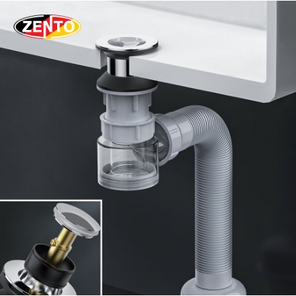 Bộ xi phông nhấn & ống xả mềm lavabo ZXP040.