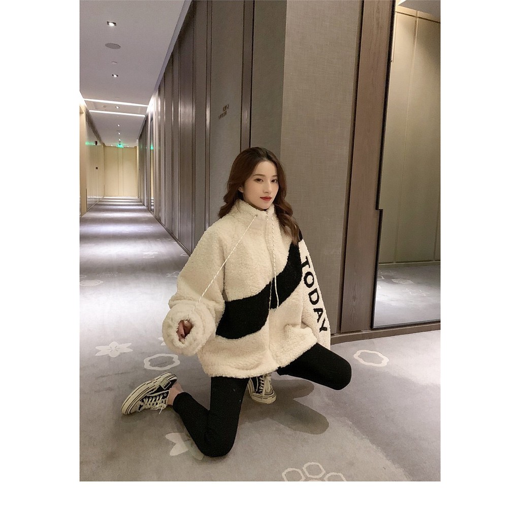 Áo Sweater Nữ Lông Cừu Họa Tiết Cá Tính Form Rộng Guu  AS02