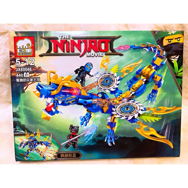 NINJAGO_Lego ninja RỒNG XANH DƯƠNG Biến Hình ( 440 mảnh) 5 khớp cử động được