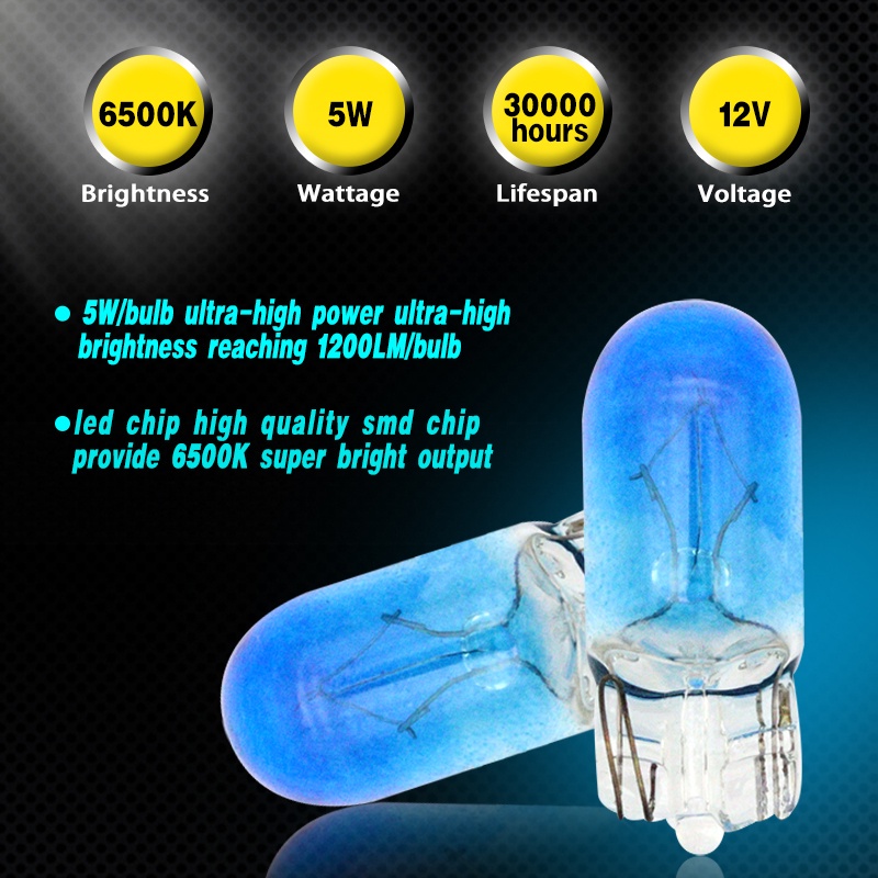 Set 10 Bóng Đèn Halogen T5 T10 T15 1156 1157 Nhiều Màu Sắc Chuyên Dụng Cho Xe Hơi