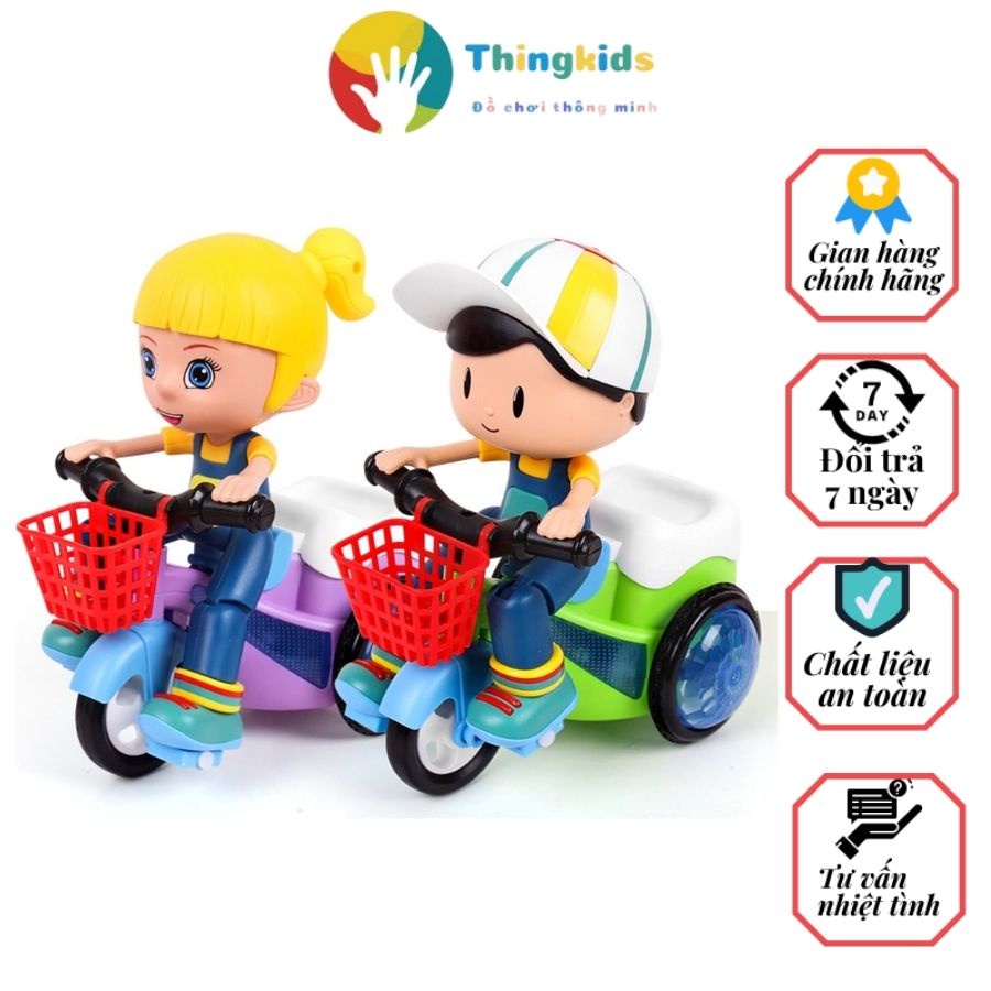 Đồ chơi shipper đi giao hàng có đèn có nhặc - Thingkdis